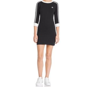 NEW Black 3 Stripes Adidas Midi Dress Medium